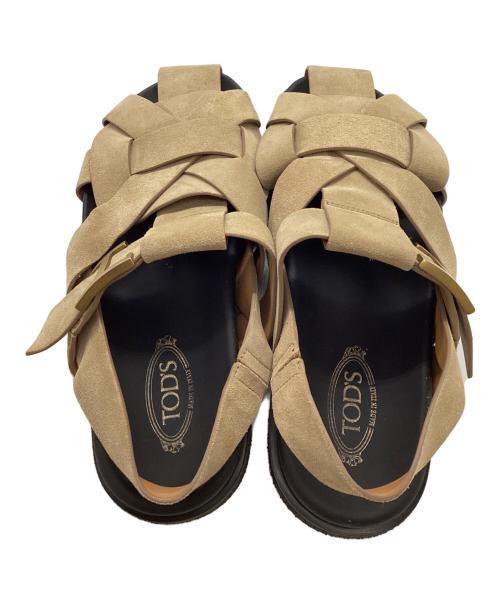 TOD'S（トッズ）TOD'S (トッズ) T Timeless sandals Tタイムレス スエード サンダル ブラウン サイズ:37の古着・服飾アイテム