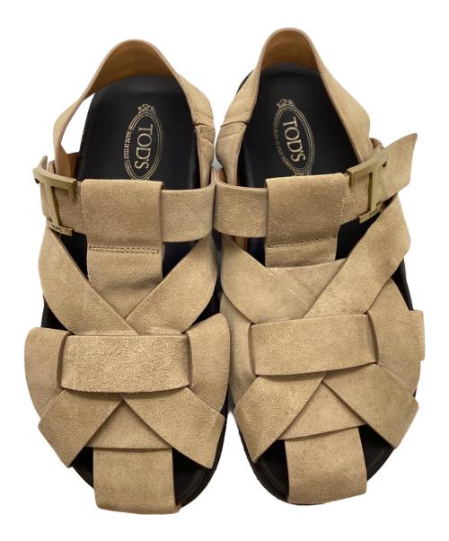 TOD'S（トッズ）TOD'S (トッズ) T Timeless sandals Tタイムレス スエード サンダル ブラウン サイズ:37の古着・服飾アイテム