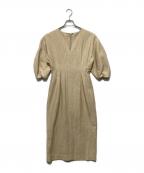 VERMEIL par ienaヴェルメイユ パー イエナ）の古着「パフスリーブワンピース」｜ベージュ