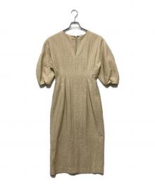 VERMEIL par iena（ヴェルメイユ パー イエナ）の古着「パフスリーブワンピース」｜ベージュ
