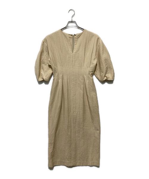 VERMEIL par iena（ヴェルメイユ パー イエナ）VERMEIL par iena (ヴェルメイユ パー イエナ) パフスリーブワンピース ベージュ サイズ:38の古着・服飾アイテム