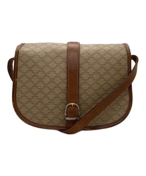 CELINE（セリーヌ）CELINE (セリーヌ) マカダム柄ショルダーバッグ ブラウンの古着・服飾アイテム