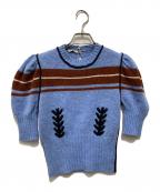 MIU MIUミュウミュウ）の古着「半袖ニット」｜ブルー×ブラウン