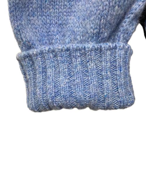 MIU MIU（ミュウミュウ）MIU MIU (ミュウミュウ) 半袖ニット ブルー×ブラウン サイズ:36の古着・服飾アイテム