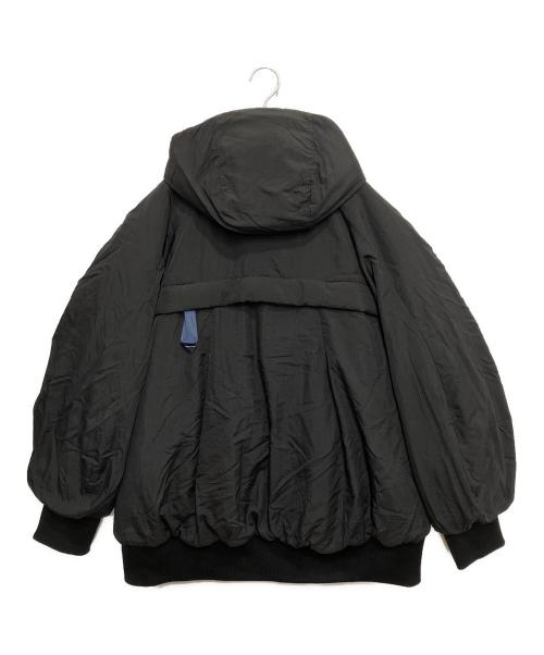 OMMO（オーエムエムオー）OMMO (オーエムエムオー) VOLUME SLEEVE FOOD BZ/ボリュームスリーブフードブルゾン ブラック×カーキ サイズ:38の古着・服飾アイテム