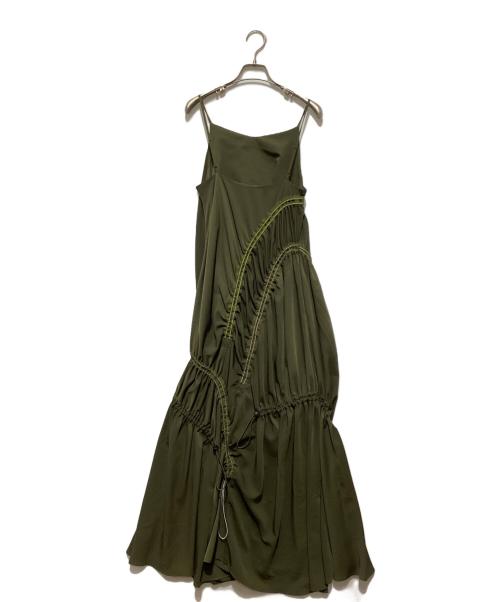 UN3D.（アンスリード）UN3D. (アンスリード) COLOR CODE GATHER CAMI OP カラーコードギャザーワンピース カーキ サイズ:36の古着・服飾アイテム