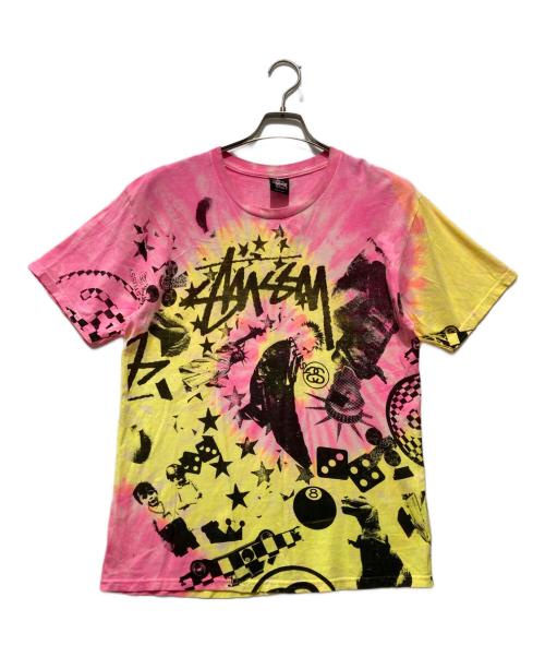 stussy（ステューシー）stussy (ステューシー) タイダイスケーターTEE / タイダイTシャツ ピンク サイズ:Mの古着・服飾アイテム