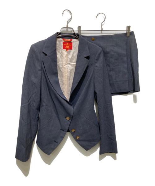 Vivienne Westwood RED LABEL（ヴィヴィアンウエストウッドレッドレーベル）Vivienne Westwood RED LABEL (ヴィヴィアンウエストウッドレッドレーベル) 変形スカートセットアップ グレー サイズ:40の古着・服飾アイテム