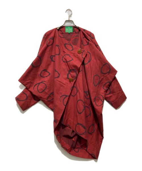 Vivienne Westwood RED LABEL CHOICE（ヴィヴィアンウエストウッドレッドレーベル チョイス）Vivienne Westwood RED LABEL CHOICE (ヴィヴィアンウエストウッドレッドレーベル チョイス) 変形ノーカラーコート レッド サイズ:2の古着・服飾アイテム