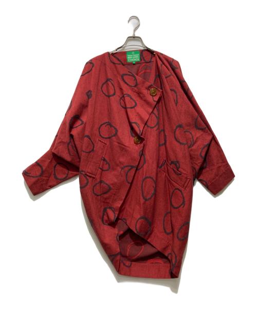 Vivienne Westwood RED LABEL CHOICE（ヴィヴィアンウエストウッドレッドレーベル チョイス）Vivienne Westwood RED LABEL CHOICE (ヴィヴィアンウエストウッドレッドレーベル チョイス) 変形ノーカラーコート レッド サイズ:2の古着・服飾アイテム