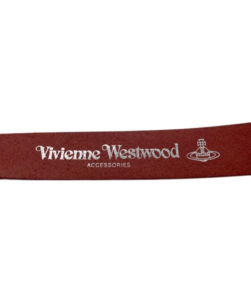 Vivienne Westwood（ヴィヴィアンウエストウッド）Vivienne Westwood (ヴィヴィアンウエストウッド) ラインストーンオーブバックルベルト レッドの古着・服飾アイテム