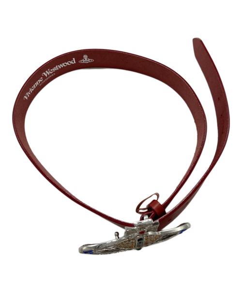 Vivienne Westwood（ヴィヴィアンウエストウッド）Vivienne Westwood (ヴィヴィアンウエストウッド) ラインストーンオーブバックルベルト レッドの古着・服飾アイテム
