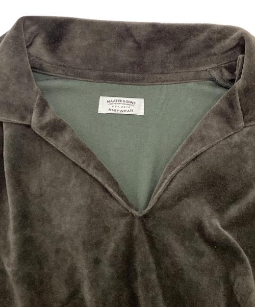 MAATEE&SONS（マーティーアンドサンズ）MAATEE&SONS (マーティーアンドサンズ) SUVIN VELOUR SKIPPER ベロア スキッパー 半袖シャツ オリーブ サイズ:4の古着・服飾アイテム