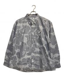 A BATHING APE（ア ベイシング エイプ）の古着「SOLID CAMO STRIPE RELAXED FIT SHIRT」｜グレー