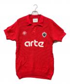 ARTEアルテ）の古着「Simon Knit Shirt / ニットポロシャツ / 半袖ニット / ニットシャツ」｜レッド