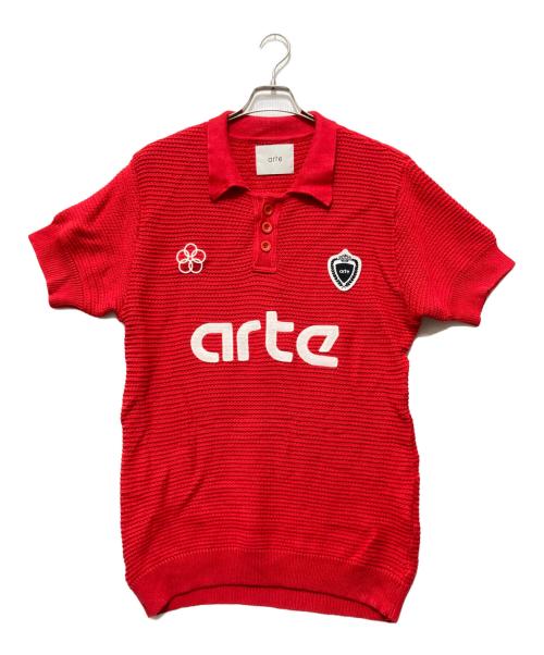 ARTE（アルテ）ARTE (アルテ) Simon Knit Shirt / ニットポロシャツ / 半袖ニット / ニットシャツ レッド サイズ:Lの古着・服飾アイテム