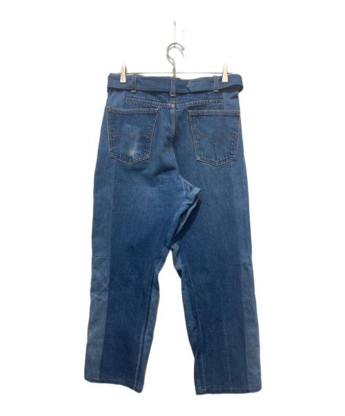 SEEALL（シーオール）SEEALL (シーオール) 再構築ベルテッドデニムパンツ ブルー サイズ:Mの古着・服飾アイテム