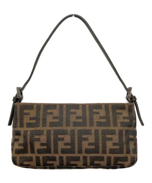 FENDI（フェンディ）FENDI (フェンディ) ズッカ柄ポーチハンドバッグ ブラウンの古着・服飾アイテム
