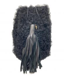 wendy nichol（ウェンディー ニコル）の古着「ファー巾着バッグ」｜ブラック