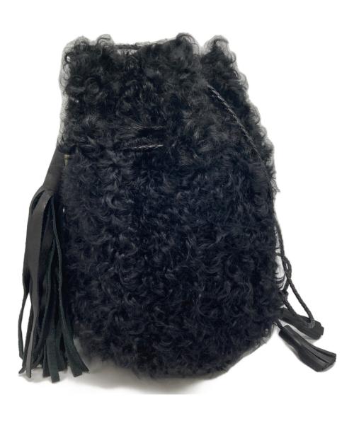 wendy nichol（ウェンディー ニコル）wendy nichol (ウェンディー ニコル) ファー巾着バッグ ブラックの古着・服飾アイテム