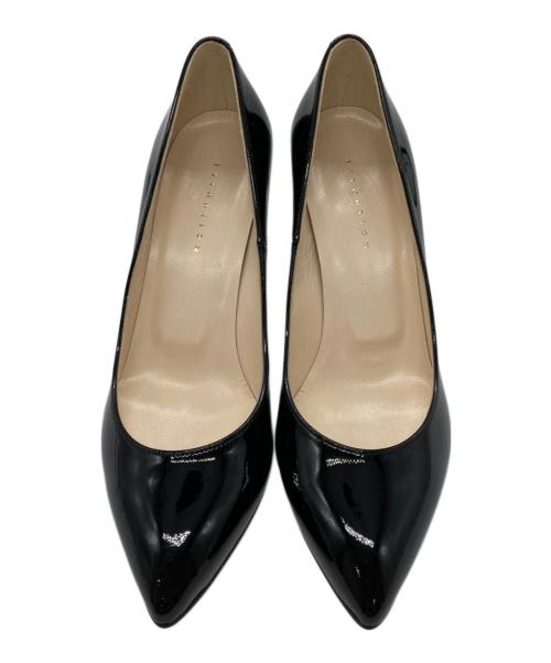 ESTNATION（エストネーション）ESTNATION (エストネーション) エナメルヒールパンプス ブラック サイズ:36 1/2の古着・服飾アイテム