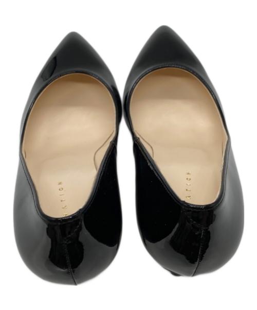 ESTNATION（エストネーション）ESTNATION (エストネーション) エナメルヒールパンプス ブラック サイズ:36 1/2の古着・服飾アイテム