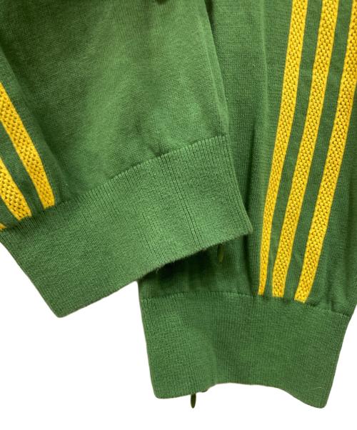 adidas（アディダス）adidas (アディダス) WALES BONNER (ウェールズボナー) NEW KNIT TRACK PANT グリーン×イエロー サイズ:Mの古着・服飾アイテム