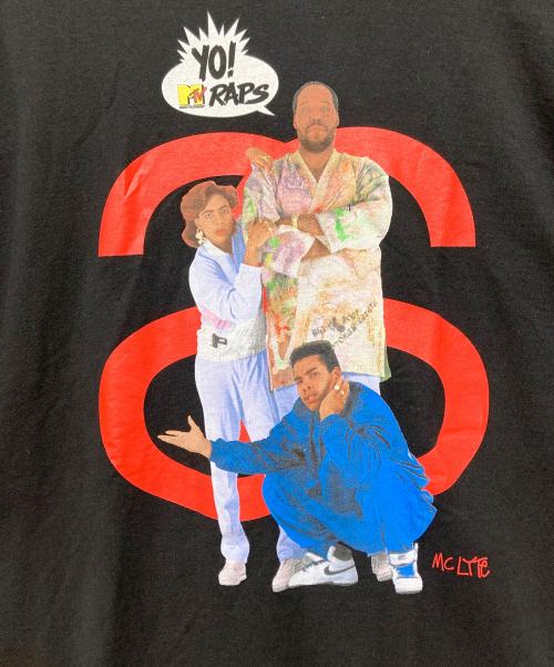 stussy（ステューシー）stussy (ステューシー) MTV (エムティービー) Yo!Raps MC LYTE Tシャツ / コラボTシャツ / プリントTシャツ ブラック サイズ:XLの古着・服飾アイテム
