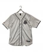 stussyステューシー）の古着「BASEBALL SHIRT ベースボールシャツ」｜ホワイト×ブラック
