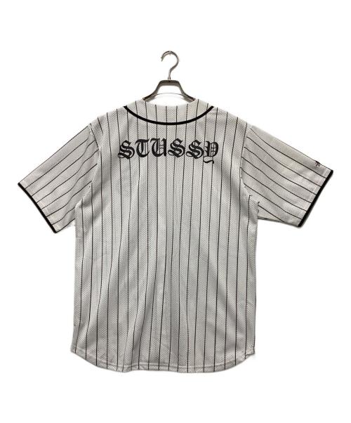 stussy（ステューシー）stussy (ステューシー) BASEBALL SHIRT ベースボールシャツ ホワイト×ブラック サイズ:XLの古着・服飾アイテム