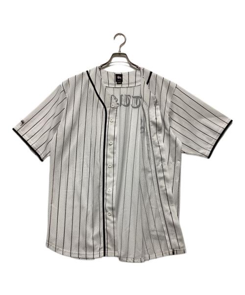 stussy（ステューシー）stussy (ステューシー) BASEBALL SHIRT ベースボールシャツ ホワイト×ブラック サイズ:XLの古着・服飾アイテム