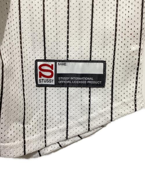 stussy（ステューシー）stussy (ステューシー) BASEBALL SHIRT ベースボールシャツ ホワイト×ブラック サイズ:XLの古着・服飾アイテム