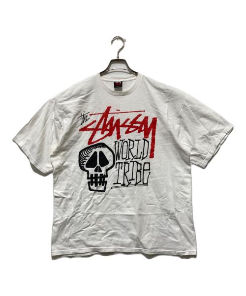 stussy（ステューシー）stussy (ステューシー) スカルヘッドTシャツ ホワイト サイズ:XLの古着・服飾アイテム