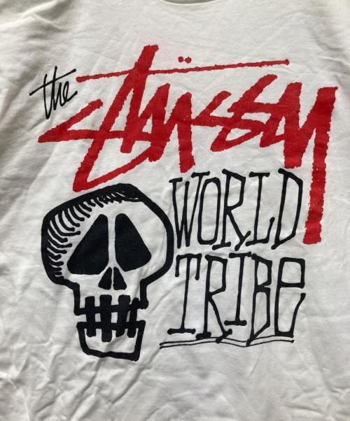 stussy（ステューシー）stussy (ステューシー) スカルヘッドTシャツ ホワイト サイズ:XLの古着・服飾アイテム