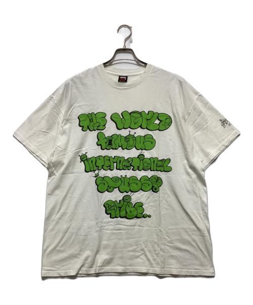 stussy（ステューシー）stussy (ステューシー) レタリングTシャツ / プリントTシャツ / THE WORLD FAMOUS INTERNATIONAL STUSSY TRIBE ホワイト サイズ:XLの古着・服飾アイテム