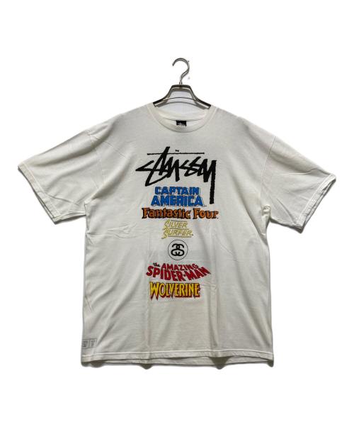 stussy（ステューシー）stussy (ステューシー) MARVEL (マーベル) コミックタイトルTシャツ / プリントTシャツ ホワイト サイズ:XLの古着・服飾アイテム