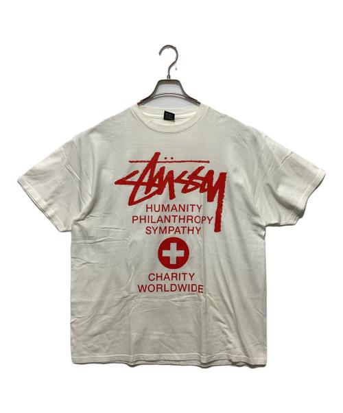stussy（ステューシー）stussy (ステューシー) チャリティーツアーロゴTシャツ / プリントTシャツ ホワイト サイズ:XLの古着・服飾アイテム