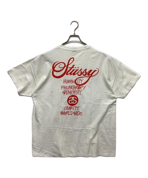 stussy（ステューシー）stussy (ステューシー) チャリティーツアーロゴTシャツ / プリントTシャツ ホワイト サイズ:XLの古着・服飾アイテム