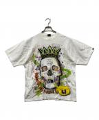 stussyステューシー）の古着「ドローイングスカルTシャツ」｜ホワイト