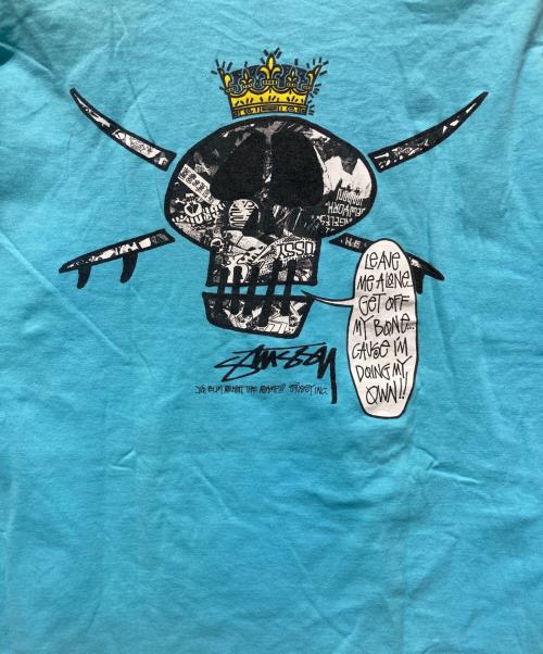 stussy（ステューシー）stussy (ステューシー) クラウンスカルヘッドTシャツ ブルー サイズ:XLの古着・服飾アイテム