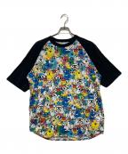 stussyステューシー）の古着「ラグランキャラクターTシャツ」｜ブラック