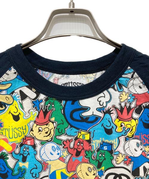 stussy（ステューシー）stussy (ステューシー) ラグランキャラクターTシャツ ブラック サイズ:XLの古着・服飾アイテム