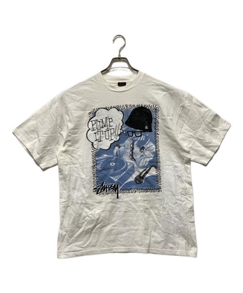 stussy（ステューシー）stussy (ステューシー) ベイビーDJTシャツ ホワイト サイズ:XLの古着・服飾アイテム