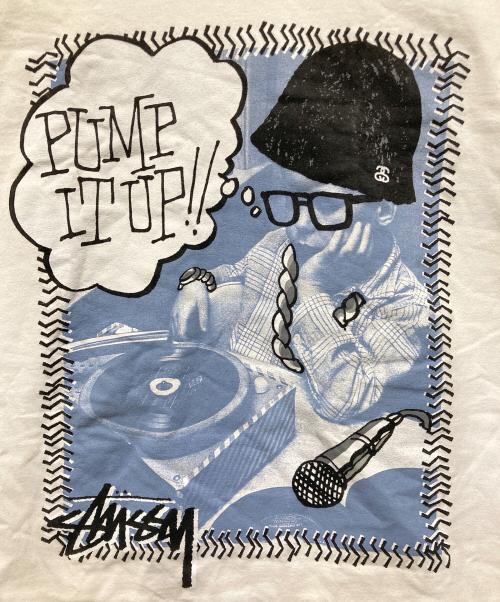 stussy（ステューシー）stussy (ステューシー) ベイビーDJTシャツ ホワイト サイズ:XLの古着・服飾アイテム