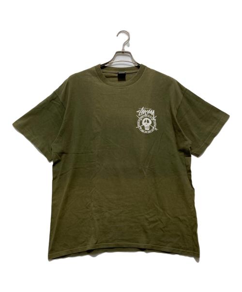 stussy（ステューシー）stussy (ステューシー) スカルプリントTシャツ / プリントTシャツ グリーン サイズ:XLの古着・服飾アイテム