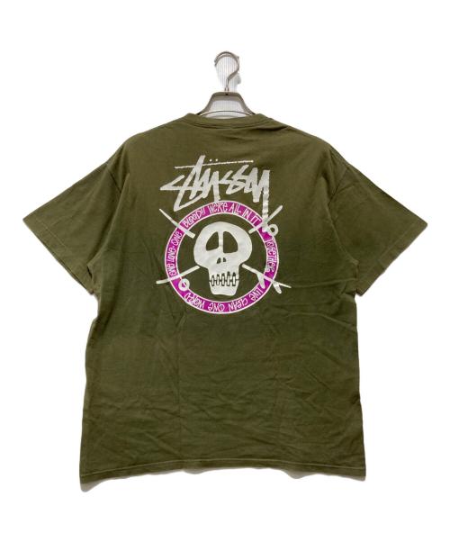 stussy（ステューシー）stussy (ステューシー) スカルプリントTシャツ / プリントTシャツ グリーン サイズ:XLの古着・服飾アイテム