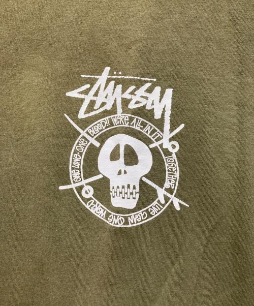 stussy（ステューシー）stussy (ステューシー) スカルプリントTシャツ / プリントTシャツ グリーン サイズ:XLの古着・服飾アイテム