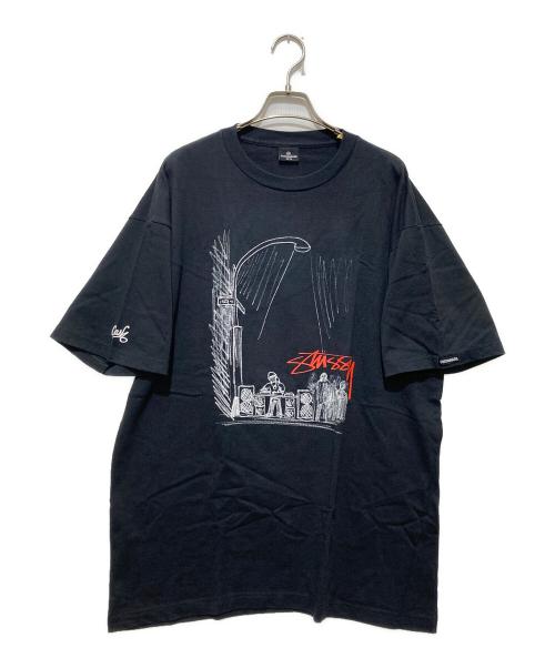 stussy CUSTOMADE（ステューシー）stussy CUSTOMADE (ステューシー) CRASH (クラッシュ) ドローイングプリントTシャツ / プリントTシャツ ブラック サイズ:XLの古着・服飾アイテム