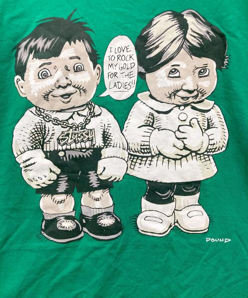 stussy（ステューシー）stussy (ステューシー) POUND (パウンド) キッズTシャツ グリーン サイズ:XXLの古着・服飾アイテム