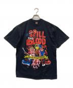 stussy×SPILL THE BLOODステューシー）の古着「プリントTシャツ」｜ブラック